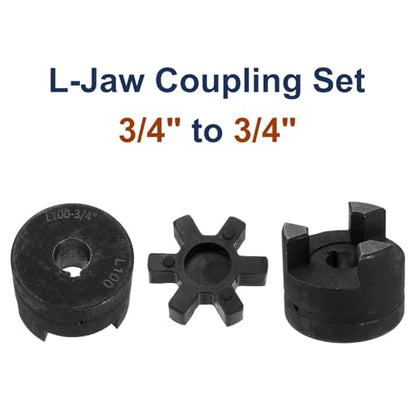 uxcell 3/4" to 3/4" L100 Flexible 3-Piece L-Jaw Coupling Coupler Set & Buna-N NBR Rubber Spider for Log Splitter Hybrid Equipment - size: 3/4" to 3/4", style: L100