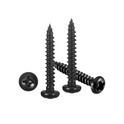 METALLIXITY Phillips Pan Head Self Tapping Screw #2x9/16 100Pcs - color: Black, size: #2x9/16"