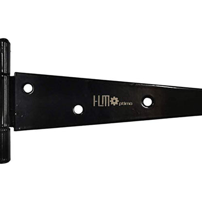 HLMOptimo Heavy Duty T Hinge Tee T Strap Shed Gate Barn Fence Door Hinge Wrought Rustproof Black (6 pcs, 4 inch) - size: 4 Inch, style: 6 pcs