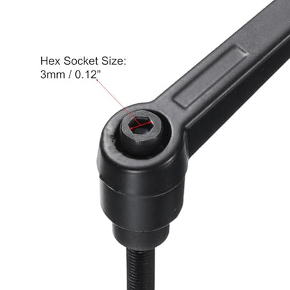 uxcell M5 x 25mm Handle Adjustable Clamping Lever Thread Push Button Ratchet Male Threaded Stud Knobs Locking Rotating Screw Handles Quick Release Bolt Black 2pcs - color: Black, size: M5 x 25mm