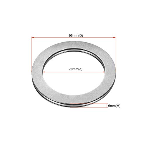 uxcell AXK7095 Needle Roller Thrust Bearings with 2 Washers, 70mm Inner Diameter, 95mm OD 4mm Width Chrome Steel - size: 70x95x4mm