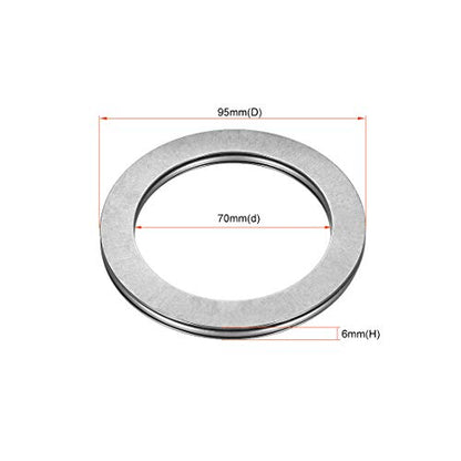 uxcell AXK7095 Needle Roller Thrust Bearings with 2 Washers, 70mm Inner Diameter, 95mm OD 4mm Width Chrome Steel - size: 70x95x4mm