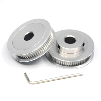 2PCs Aluminum 2GT Timing Pulley 60 Teeth Bore 10mm for 3D Printer CNC Machine 6mm Width 2GT Timing Belt - size: 60 teeth, style: 10mm bore, for 6mm belt
