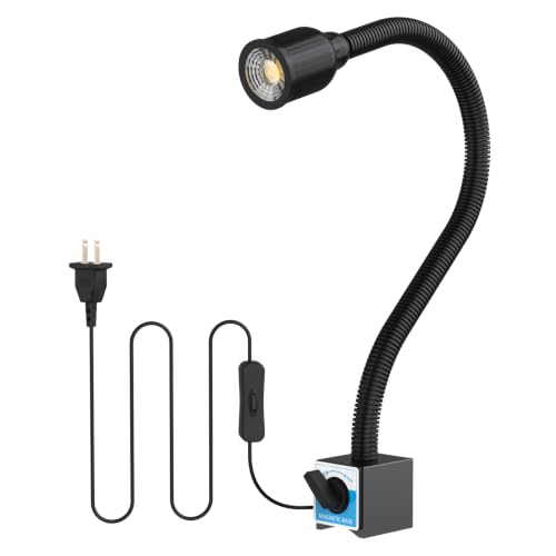 Magnetic Work Light, 1320 Lumens LED Lathe Machine Light with Flexible Gooseneck and Magnetic Base, Shop Tool Lamp for Lathe, Work Bench, Sewing Machine, Grill, Industrial Lightin
