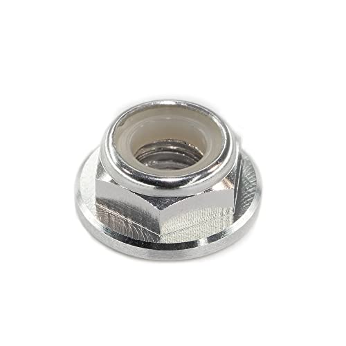 30pcs FPV M5 Nuts CW Self-Locking Lock Nuts Flanged Nylon Insert Aluminum Alloy for FPV Parts Quadcopter Motor Prop Adapter RC Racing Drone, Silvery - color: Silvery, size: M5