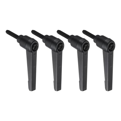 uxcell 4pcs Lever Adjustable Handles M5 x 20mm Metric Male Thread with Nuts Washers, Level Clamping Handle Set Hand Stud Knobs Rotating Screw Handles Bolts with Locking Lever, Black - size: M5 x 20mm