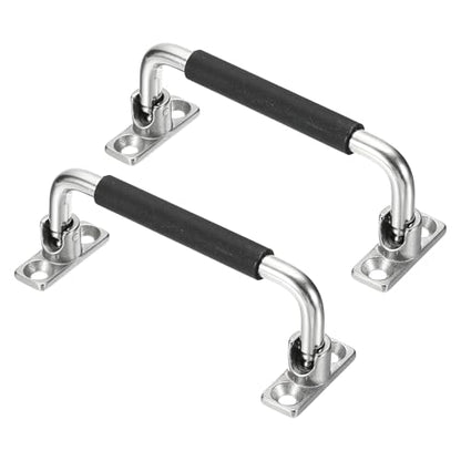 uxcell 2Pcs 304 Stainless Steel Folding Pull Handle (Hole Distance 5") - size: 5 Inch
