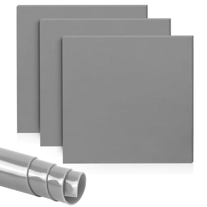 3 Pack Silicone Rubber Sheeting, 11.5" x 11.5" x 1/24" Thick, Flexible Heat Resistant Silicone Gasket Sheet, 60A Durometer for Seals, Pads, Insulation, DIY Craft Projects - color: Grey
