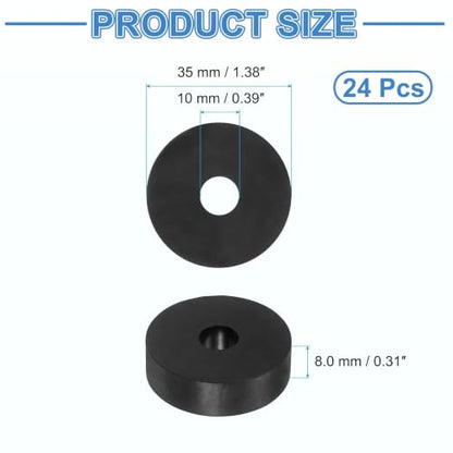 uxcell 24Pcs Rubber Vibration Isolation Washers 35mm OD x 10mm ID x 8mm Thk - size: 35mm OD x 10mm ID x 8mm Thick