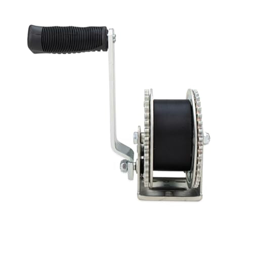 Camco 2000lb Boat Trailer Winch - Manual Hand Crank Boat Winch Features 20-Foot Strap & 2-Way Ratchet - 2,000lb Weight Capacity - Boat Trailer Accessories (50000) - size: 2,000 lb. Capacity