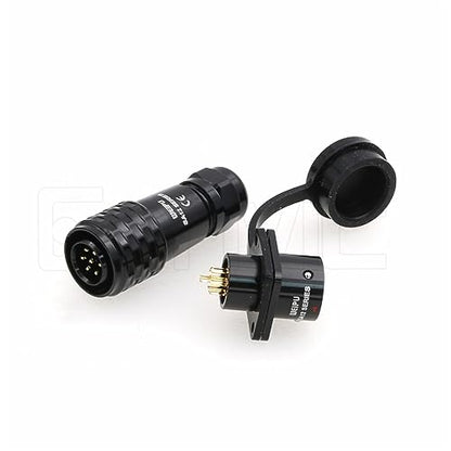 SA12 7Pin Weipu Connector Aviation Push-Pull Solder Cable Connector Plug Panel Mount Socket Female Rear-nut Mount for LED Light Equipment Electrical - size: 7Pin 5A