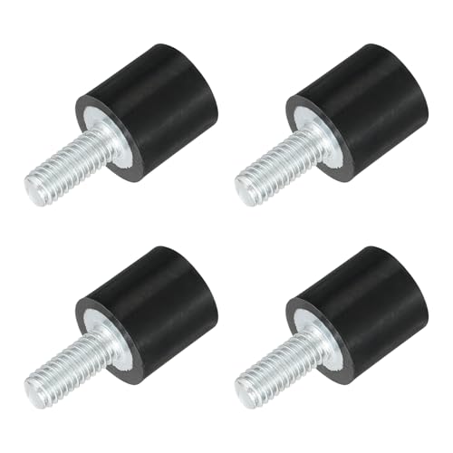 uxcell M4 Thread Rubber Mounts, Vibration Isolators, Cylindrical Shock Absorber with Studs 10 x 10mm 4pcs - size: M4x10x10mm