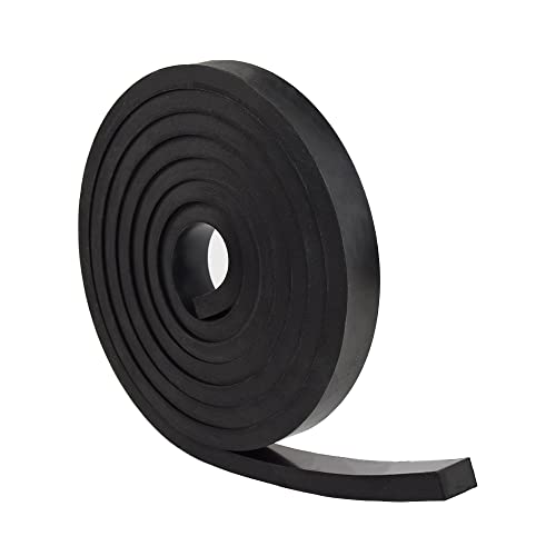 DOBTIM Rubber Strips 1/2(.500)" Thick X 1" Wide X 10'Long, Solid Rubber Rolls Use for Gaskets DIY Material, Supports, Sealing, Bumpers, Protection, Abrasion, Black - size: 1" X 10', style: .500" thick (No Adhesive）
