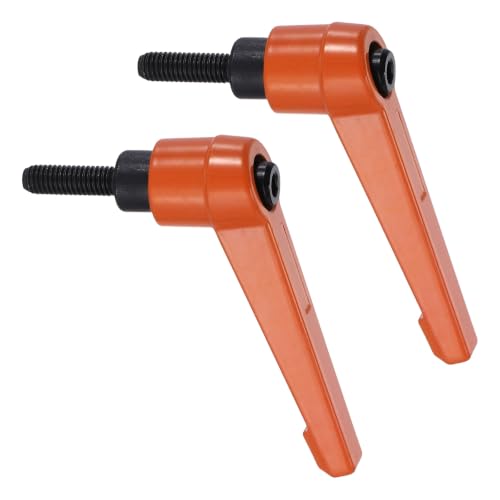 uxcell Clamping Lever Handles for Lathe, M5x16mm Male Thread Orange 2Pcs - size: M5x16mm