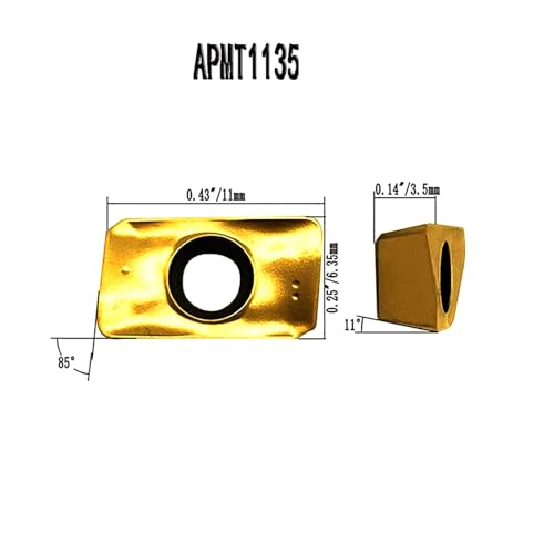 20PCS APMT1135 Yellow Carbide Inserts Turning Inserts Lathe Inserts Replacement Indexable Cutting Tools-XUHAI - style: 20PCS APMT1135 yellow