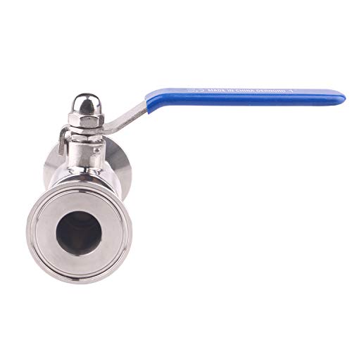 DERNORD 1.5" Tri-Clamp Ball Valve Stainless Steel 304,PTFE Lined. (1 inch Tube OD) - size: 1 inch Tube OD