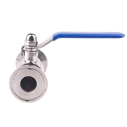 DERNORD 1.5" Tri-Clamp Ball Valve Stainless Steel 304,PTFE Lined. (1 inch Tube OD) - size: 1 inch Tube OD