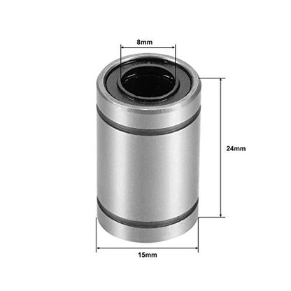 uxcell LM8UU Linear Ball Bearings 8mm Bore 15mm OD 24mm Length for CNC Machine 3D Printer 4pcs - size: 8mm