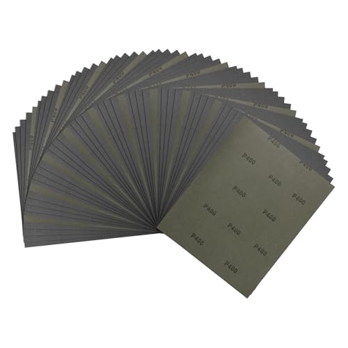 50Pcs Sand Paper 9x11Inch 400Grit Silicon Carbide Sandpaper Sheets - size: 400 Grits