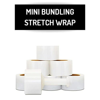 PSBM 684 Rolls 3 Inch x 1000 Feet Mini Stretch Film/Wrap with Plastic Handle, Industrial Strength Clear Shrink Plastic Wrap for Moving, Packing, Shipping, Bundling & Storage - size: 3 Inch, style: 684 Rolls