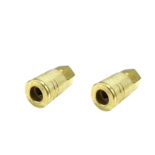 4Pack 1/4'' Brass Female Industrial Coupler 1/4 Inch NPT Air Hose Fittings Quick Connect Accessories Internal Couplers for Professional Job Sites and Automotive Shops