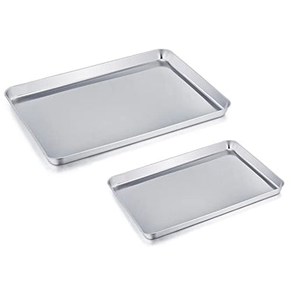TeamFar Baking Sheet Pan, Cookie Sheet Set of 2, 16" & 12.4" - size: 16" & 12.4"