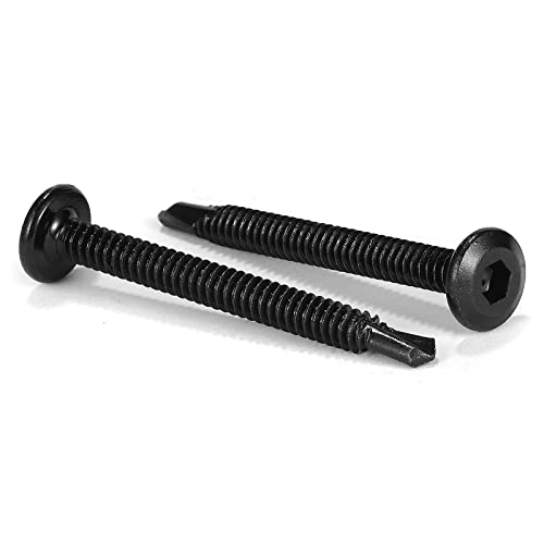 12 x 2" Stainless Steel Flat Head Socket Cap Screws, 100Pcs, Allen Socket Drive, Black Oxide - size: #12 x 2"