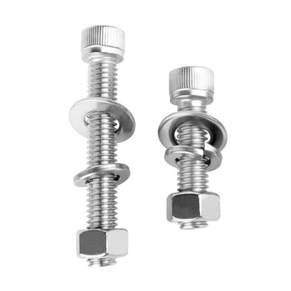 1/4-20 x 1-1/2" Socket Head Cap Screws Allen Hex Bolts with Hex Nuts and Flat & Lock Washers, 304 Stainless Steel Machine Thread, 10Sets Silver - color: Silver, size: 1/4-20 x 1-1/2" (10Sets)