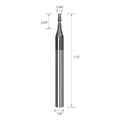 Tools Carbide End Mill Square Milling Cutter for Cutting Alloy Steels,Cast Iron, Hardened Steel - 2 Flute Cutting Tools 1/8 Shank (1/64-1.5" 5PCS) - size: CEM 1/64-1.5" 5PC