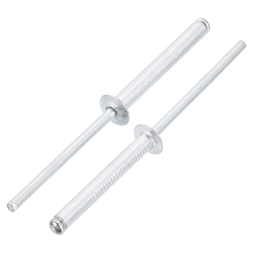 uxcell 100Pcs 1/8"x1" Aluminum Blind Rivets Dome Head Long Split Rivets - size: 1/8"x1"