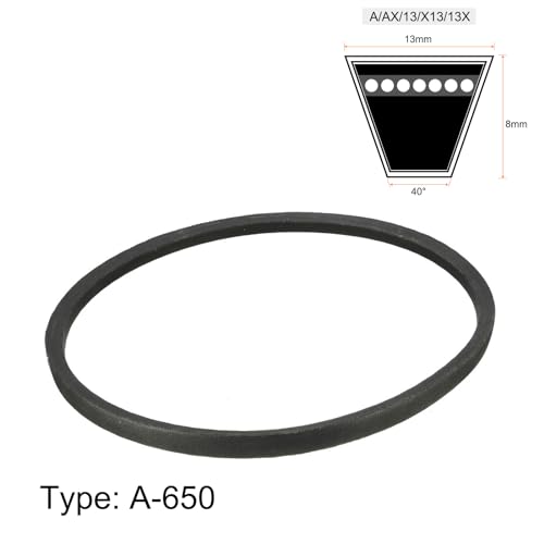 uxcell A650 V-Belts 650mm Inner Girth 13mm Top Width 8mm Thickness A-Section Rubber Drive Transmission Belt - size: 650mm