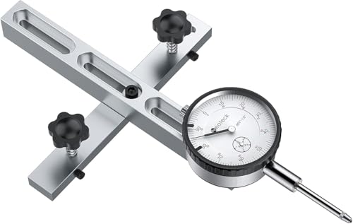 Neoteck 1"/0.001" Dial Indicator Table Saw Gauge for 3/4"(19mm) Miter Slots - color: Silver