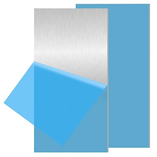 2PCS 6061 Aluminum Sheet Metal 1/8" x 6" x 12", Aluminum Plates Covered with Protective Film, Heat Treatable Aluminum Flat Bar for DIY Craft, Industry - size: 1/8", style: 6" × 12", 2Pcs