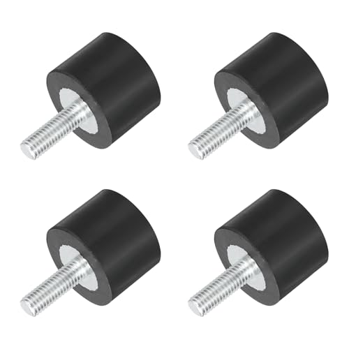 uxcell M5 Thread Rubber Mounts, Vibration Isolators, Cylindrical Shock Absorber with Studs 20 x 15mm 4pcs - size: M5x20x15mm