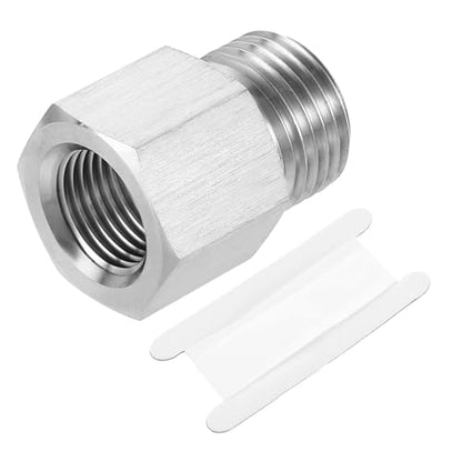 uxcell Pipe Fitting Reducing Adapter, G1/2" Male x M16 Female 304 Stainless Steel Reducer Connector for Water Oil Air Pressure Gauge, Silver - size: G1/2" x M16
