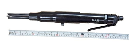 SLAIR 18" Pneumatic Needle Scaler - 5000 BPM with 19 Heat-Treated Needles, Removes Paint, Rust & Welding Slag - Adjustable Bayonet Lock, 1/4" NPT Air Inlet (Includes Oil Can & Connector, Model XX558)