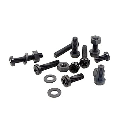 Metric M5 Nylon Phillips Pan Head Screws Nuts Flat Washers Assortment Kit (Black-M5) - color: Black-M5