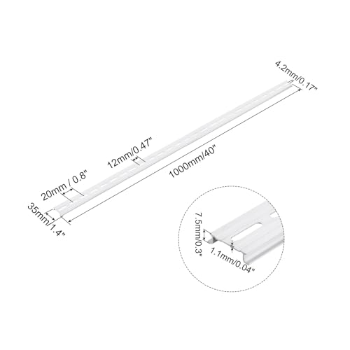 MECCANIXITY DIN Rail Slotted Aluminum Mounting Guide 40 Inch x 1.4 Inch x 0.3 Inch for Equipment Installation Pack of 5 Pcs - size: 40 Inch x 1.4 Inch