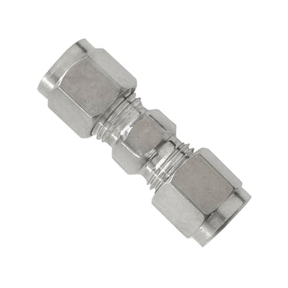 Stainless Steel 304 Compression Union 8mm x 8mm Tube OD Fitting 2pc - size: 8 mm OD