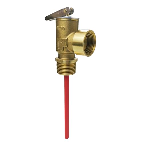 RV Hot Water Heater Relief Valve, 210°F 150 psi Temperature and Pressure Relief Valve for Boiler, Water Tank, Max 200,000 BTU/h, All Brass Body with Extended Probe, 3/4" NPT Thread Connection - size: 150 PSI 210°F, 3/4" NPT