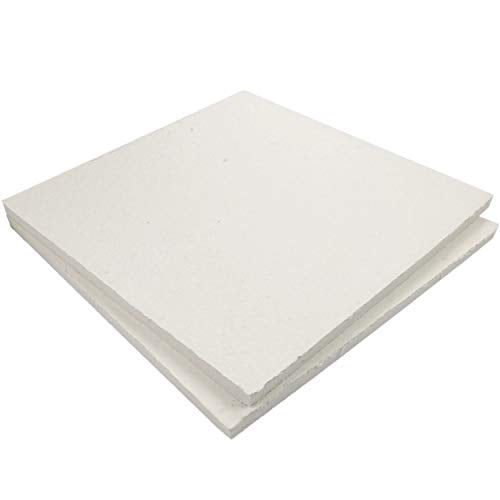 Ceramic Fiber Board Insulation, 2300F-Rated, 20" x 20" x 1", Pack of 2, for Boiler, Stove, Forge, Kiln, Baffle Board, 1019 - size: 1" x 20" x 20"