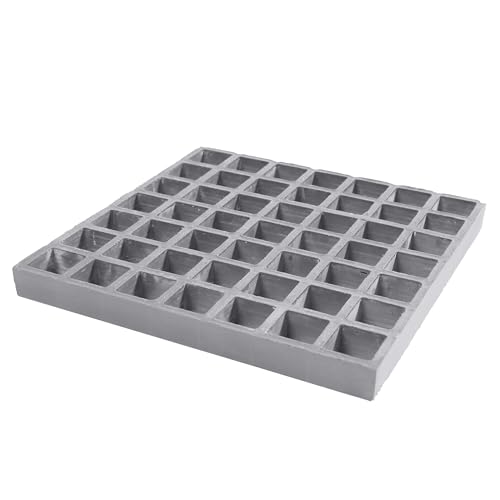 Agfabric 24x24x1in Fiberglass Molded Grating - Heavy Duty FRP Industrial Grille Plate, Non-Slip Plate, Rustless, Corrosion Resistance Drain Grate for Garage, Decks, Stairs, Gray - color: Gray, size: 2ftx2ft x 1in