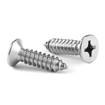 #6 x 5/8" Wood Screw 100Pcs 18-8 (304) Stainless Steel Screws Flat Head Phillips Fast Self Tapping Drywall Screws by SG TZH - size: #6 x 5/8"