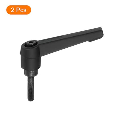 uxcell 2Pcs M5 x 20mm Adjustable Knobs Handle Male Thread Push Button Ratchet Quick Release Locking Rotating Bolt for Lathe Machinery, Black - size: M5 x 20mm