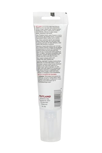 Rutland Black High Temp Silicone Sealant RTV Gasket Maker - Heat Resistant Glue & Black RTV Silicone Sealant Adhesive, Gasket Sealer 500F