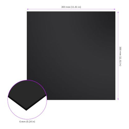 3 Pack Solid Rubber Sheet, 1/4" Thick x 12" Wide x 12" Long