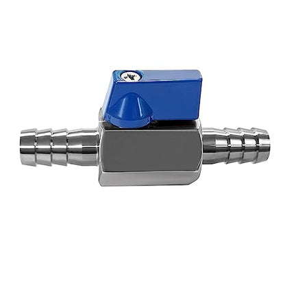 Beduan 2PCS 1/2” Barb Ball Valve 304 Stainless Steel Mini Shut Off Valve - size: 1/2" Hose Barb