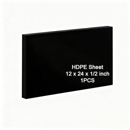 HDPE Sheet 1/2-12" x 24" High Density Polyethylene Sheets with Protective Film 1/2 Thick HDPE Plastic Sheet Board Solid Plastic Block for Flat Panel DIY Projects Machining Home (Black) - color: Black, size: 12“x24"x1/2"