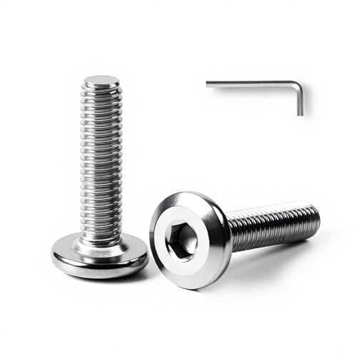 5/16-18 x 3" (10 Pack) Flat Head Hex Socket Cap Screws Bolts, 304 Stainless Steel 18-8, Hex Drive Countersunk Furniture Connector, Fully Threaded Machine Thread, Bright Finish