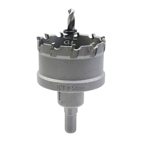 Carbide Tipped Hole Saw Drill Bit 2-1/8"/54mm Cutting Dia Hole Saw Cutter for Metal - size: 2-1/8"/54mm